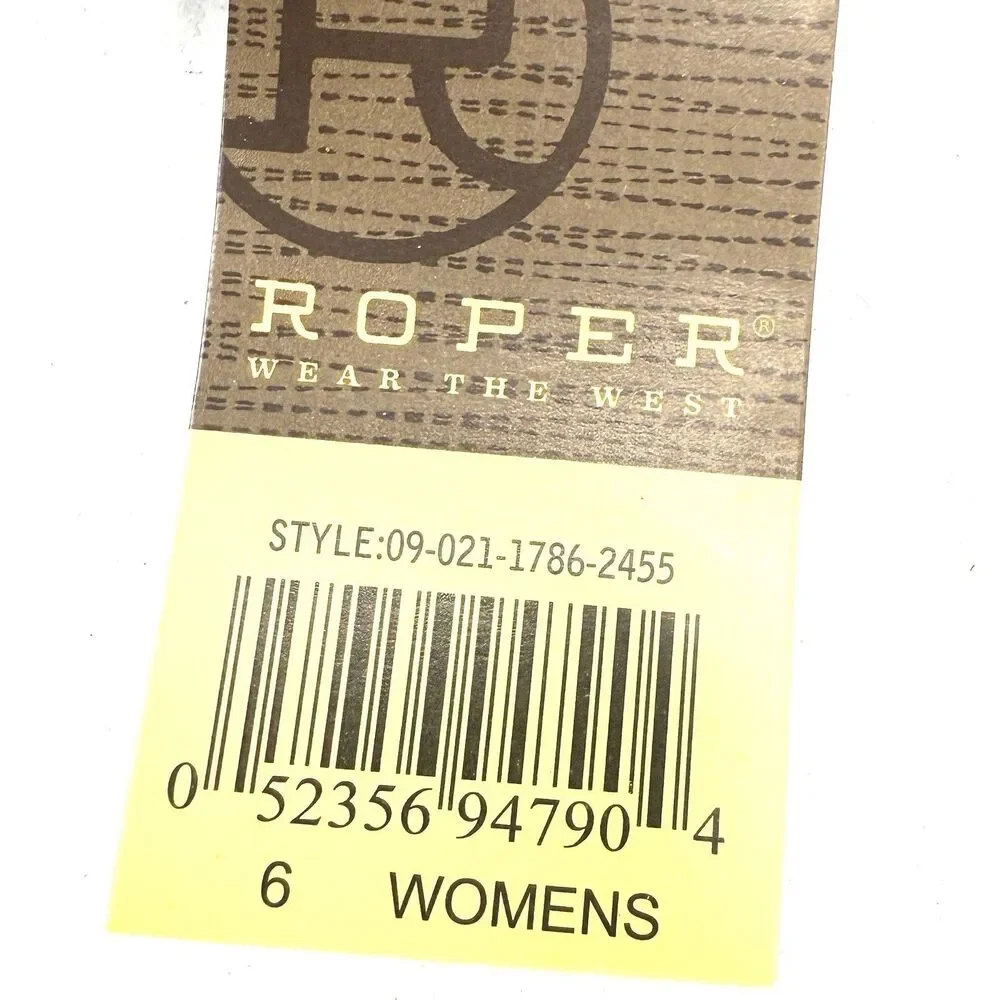 Roper Womens Beige Multi Fabric Johnnie Slip-On Shoes Size 6 Striped Geometric